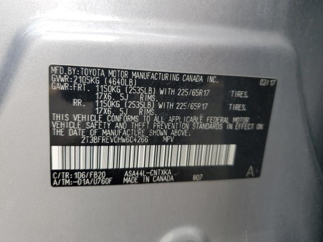 2T3BFREV0HW604266 - 2017 TOYOTA RAV4 LE 银色 照片 13