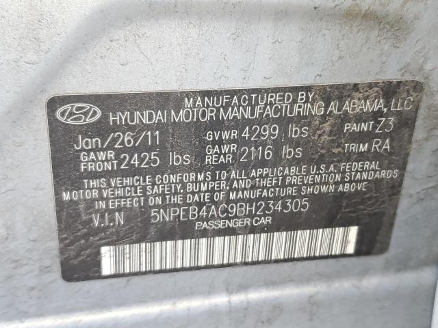 5NPEB4AC9BH234305 - 2011 HYUNDAI SONATA GLS BLUE photo 12