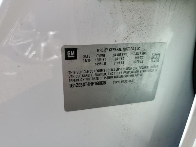 1G1ZE5ST4HF168836 - 2017 CHEVROLET MALIBU LT WHITE photo 12