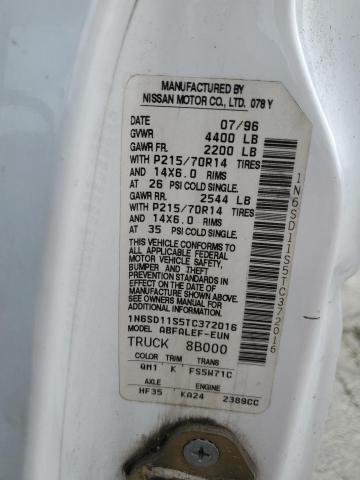 1N6SD11S5TC372016 - 1996 NISSAN TRUCK BASE Ақ фото 12