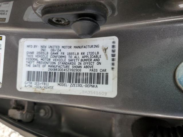 1NXBR30E45Z392908 - 2005 TOYOTA COROLLA CE GRAY photo 13