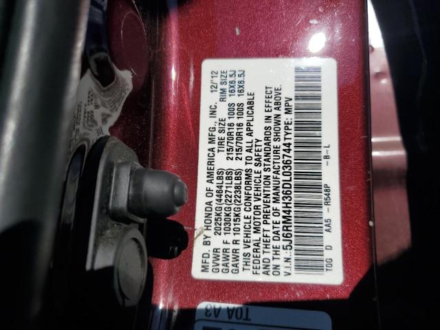5J6RM4H36DL036744 - 2013 HONDA CR-V LX Марун фото 13