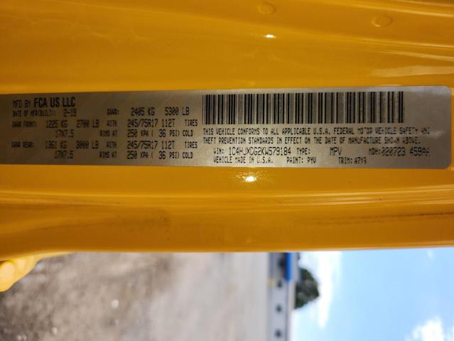 1C4HJXDG2KW579184 - 2019 JEEP WRANGLER UNLIMITED SPORT Դեղին լուսանկար 13