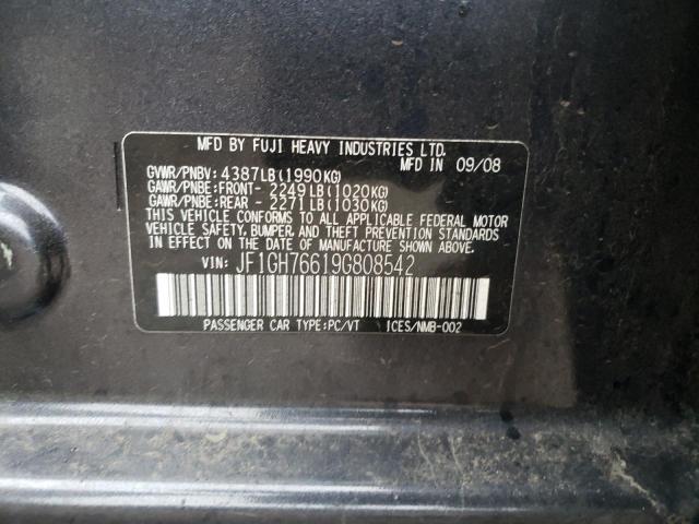 JF1GH76619G808542 - 2009 SUBARU IMPREZA WRX GRAY photo 12