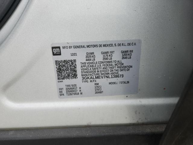3GKALMEV7NL138673 - 2022 GMC TERRAIN SLE SILVER photo 13