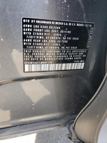 3VV3B7AX1LM087115 - 2020 VOLKSWAGEN TIGUAN SE Графитовый фото 12