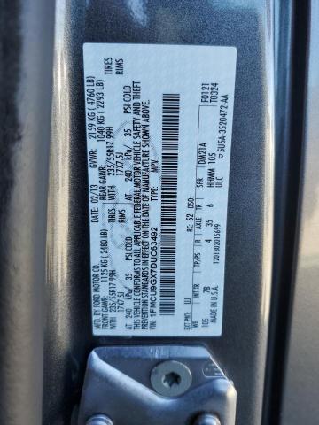 1FMCU9GX7DUC63492 - 2013 FORD ESCAPE SE ნაცრისფერი ფოტო 13