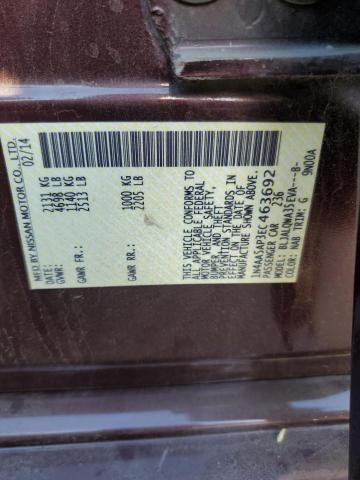 1N4AA5AP3EC463692 - 2014 NISSAN MAXIMA S 红色 照片 13