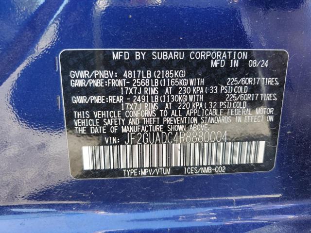 JF2GUADC4R8880004 - 2024 SUBARU CROSSTREK PREMIUM Blau Foto 12
