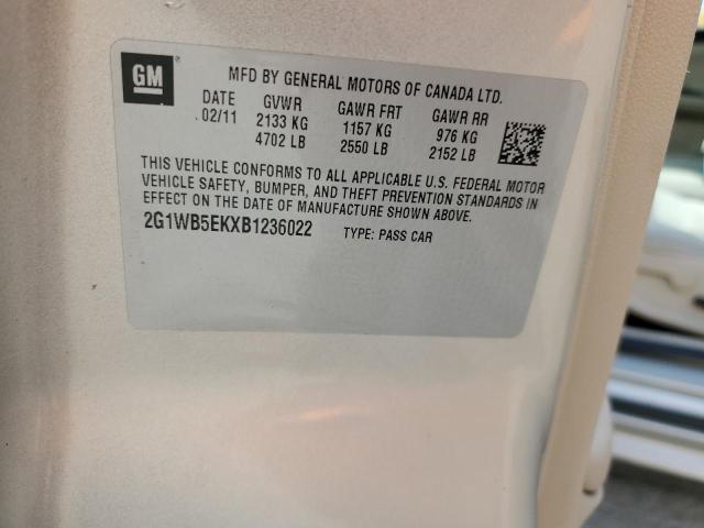 2G1WB5EKXB1236022 - 2011 CHEVROLET IMPALA LT 米色 照片 12