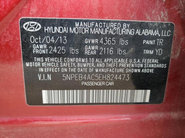 5NPEB4AC5EH824473 - 2014 HYUNDAI SONATA GLS MAROON photo 13