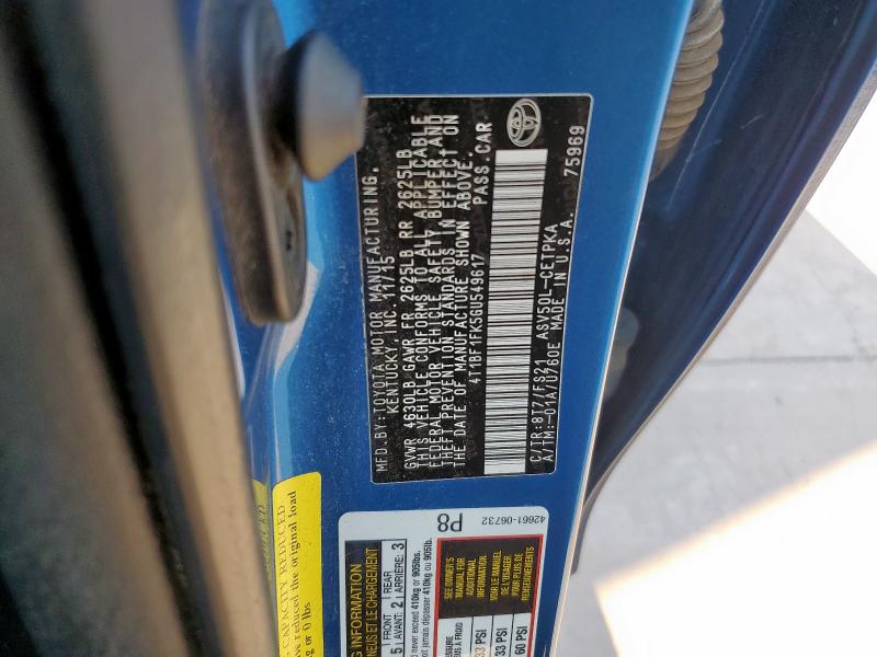 4T1BF1FK5GU549617 - 2016 TOYOTA CAMRY LE 蓝色 照片 12