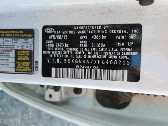5XXGN4A7XFG468215 - 2015 KIA OPTIMA EX WHITE photo 12