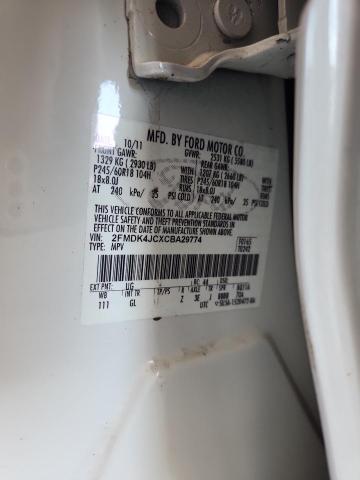 2FMDK4JCXCBA29774 - 2012 FORD EDGE SEL Ağ foto 13