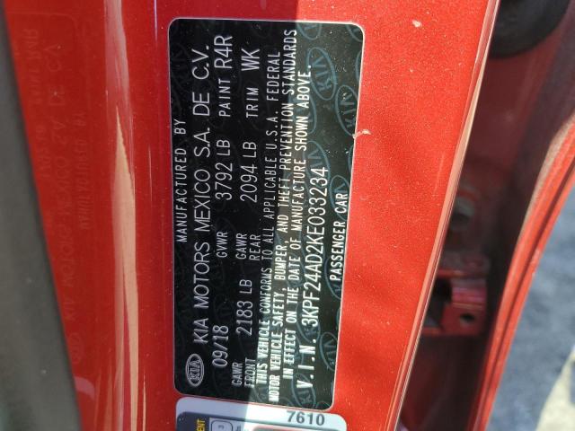 3KPF24AD2KE033234 - 2019 KIA FORTE FE Bordeaux photo 12