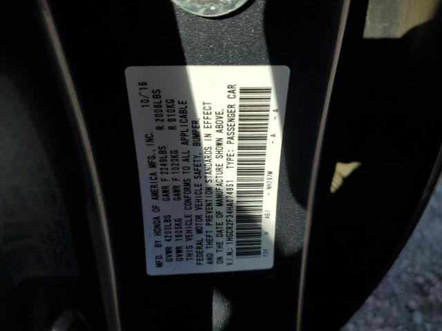 1HGCR2F34HA074951 - 2017 HONDA ACCORD LX GRAY photo 13