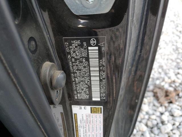 JTKJF5C73D3052759 - 2013 TOYOTA SCION TC შავი ფოტო 12