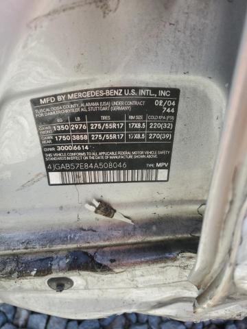 4JGAB57E84A508046 - 2004 MERCEDES-BENZ ML 350 银色 照片 13