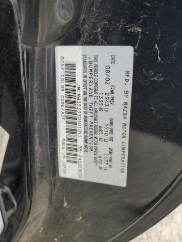 JM1NB353330301015 - 2003 MAZDA MX-5 MIATA BASE BLACK photo 12