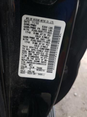 JN8DR09Y04W905328 - 2004 NISSAN PATHFINDER LE BLACK photo 13