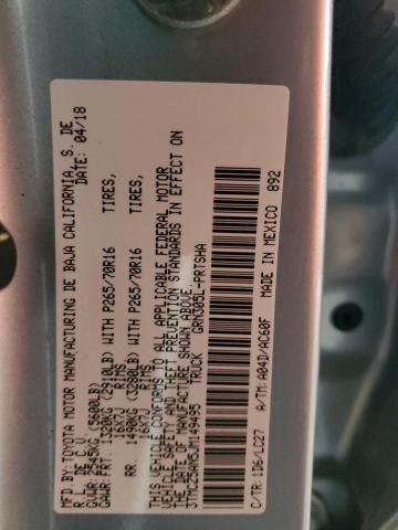 3TMCZ5AN5JM149495 - 2018 TOYOTA TACOMA DOUBLE CAB SILVER photo 12