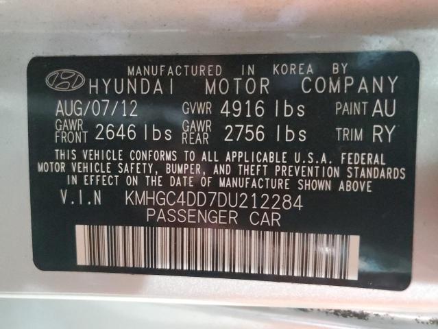 KMHGC4DD7DU212284 - 2013 HYUNDAI GENESIS 3.8L 银色 照片 13