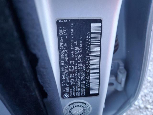 WBAFA53571LM79283 - 2001 BMW X5 3.0I SILVER photo 12