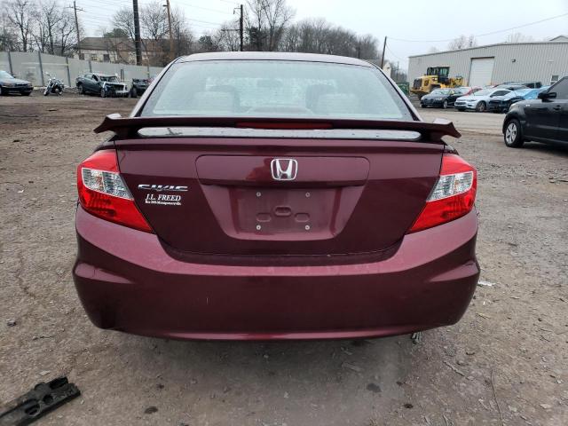 2HGFB2F85CH541186 - 2012 HONDA CIVIC EX MAROON photo 6