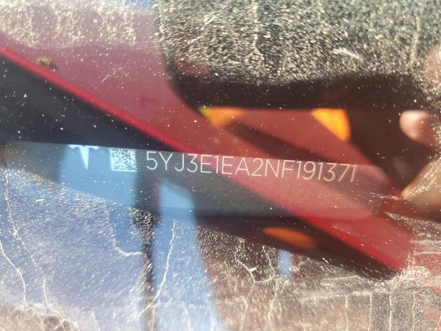 5YJ3E1EA2NF191371 - 2022 TESLA MODEL 3 Красный фото 12