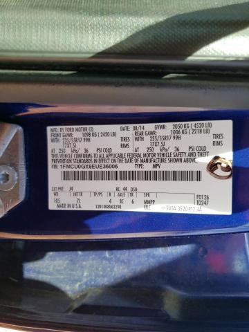 1FMCU0GX9EUE36006 - 2014 FORD ESCAPE SE BLUE photo 13
