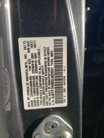 5J6TF1H58DL002031 - 2013 HONDA CROSSTOUR EXL GRAY photo 13