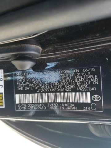 JTDKN3DUXF0461420 - 2015 TOYOTA PRIUS BLACK photo 13