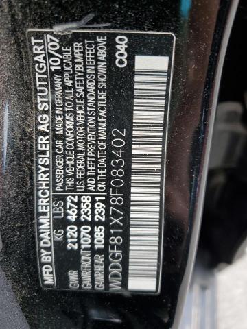 WDDGF81X78F083402 - 2008 MERCEDES-BENZ C 300 4MATIC BLACK photo 12
