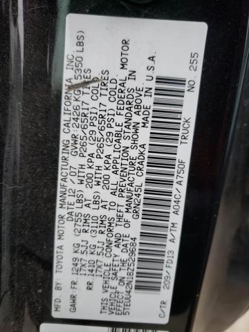 5TEUU42N18Z529684 - 2008 TOYOTA TACOMA ACCESS CAB შავი ფოტო 12
