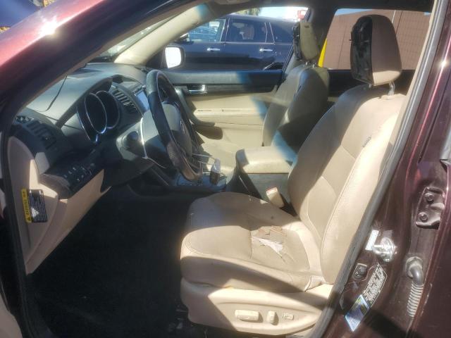 5XYKU4A25BG062706 - 2011 KIA SORENTO EX MAROON photo 7