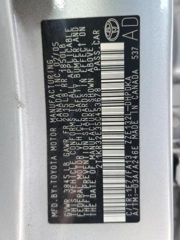 2T1KR32E35C453678 - 2005 TOYOTA COROLLA MA XR SILVER photo 12