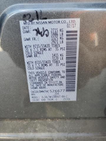 5N1DL0MN7HC526677 - 2017 INFINITI QX60 Gümüş foto 13