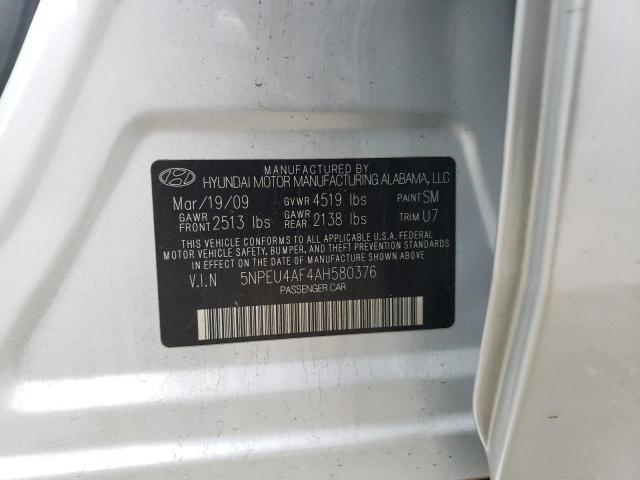 5NPEU4AF4AH580376 - 2010 HYUNDAI SONATA SE SILVER photo 13