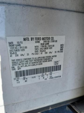 2LMTJ6LR1GBL51208 - 2016 LINCOLN MKX RESERVE Білий фото 13