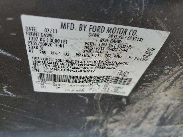 1FMHK8F86CGA08717 - 2012 FORD EXPLORER LIMITED Grau Foto 13