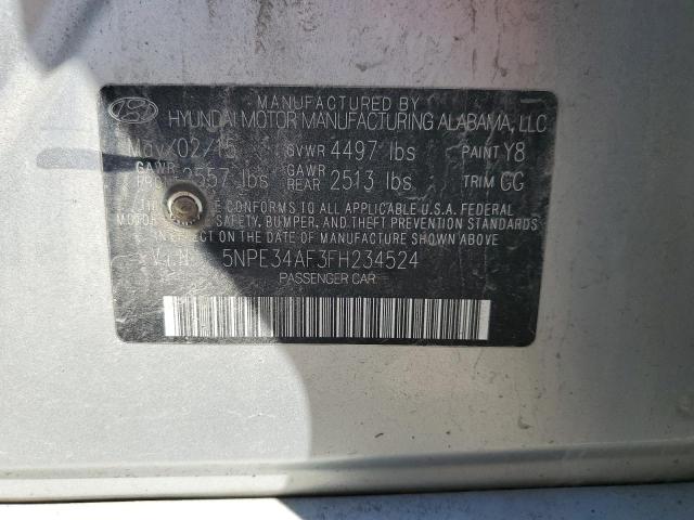 5NPE34AF3FH234524 - 2015 HYUNDAI SONATA SPORT 银色 照片 12