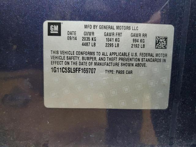 1G11C5SL9FF169707 - 2015 CHEVROLET MALIBU 1LT 蓝色 照片 13