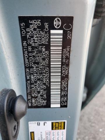 JTDKN3DU5F1995158 - 2015 TOYOTA PRIUS 青绿色 照片 13