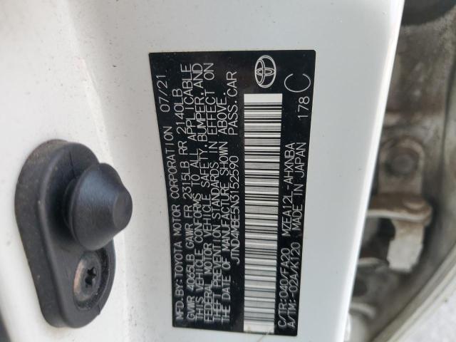 JTND4MBE5N3152590 - 2022 TOYOTA COROLLA SE WHITE photo 12