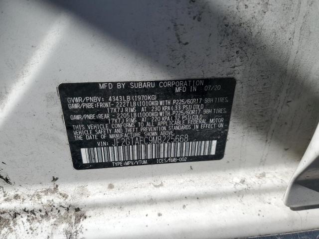 JF2GTAEC9M8225668 - 2021 SUBARU CROSSTREK PREMIUM WHITE photo 12