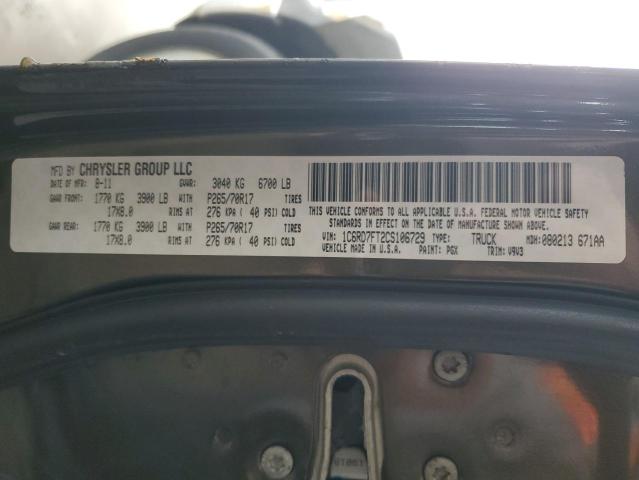 1C6RD7FT2CS106729 - 2012 DODGE RAM 1500 ST მწვანე ფოტო 12