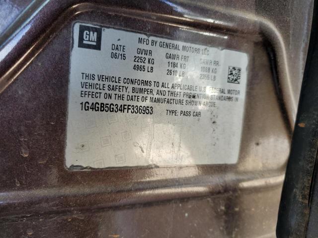 1G4GB5G34FF336953 - 2015 BUICK LACROSSE 紫色 照片 12