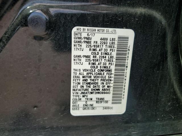 JN8AT2MT2HW399440 - 2017 NISSAN ROGUE S შავი ფოტო 13