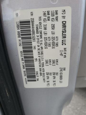 2D8HN44H48R616203 - 2008 DODGE GRAND CARA SE SILVER photo 13