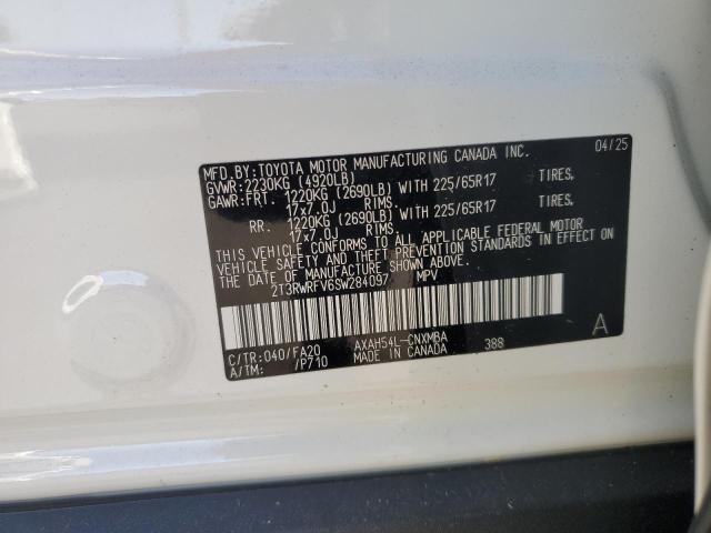 2T3RWRFV6SW284097 - 2025 TOYOTA RAV4 XLE თეთრი ფოტო 14